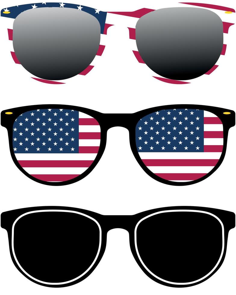 Patriotic style sunglasses, US Summer or independence day accessory design element isolated on a white background vector