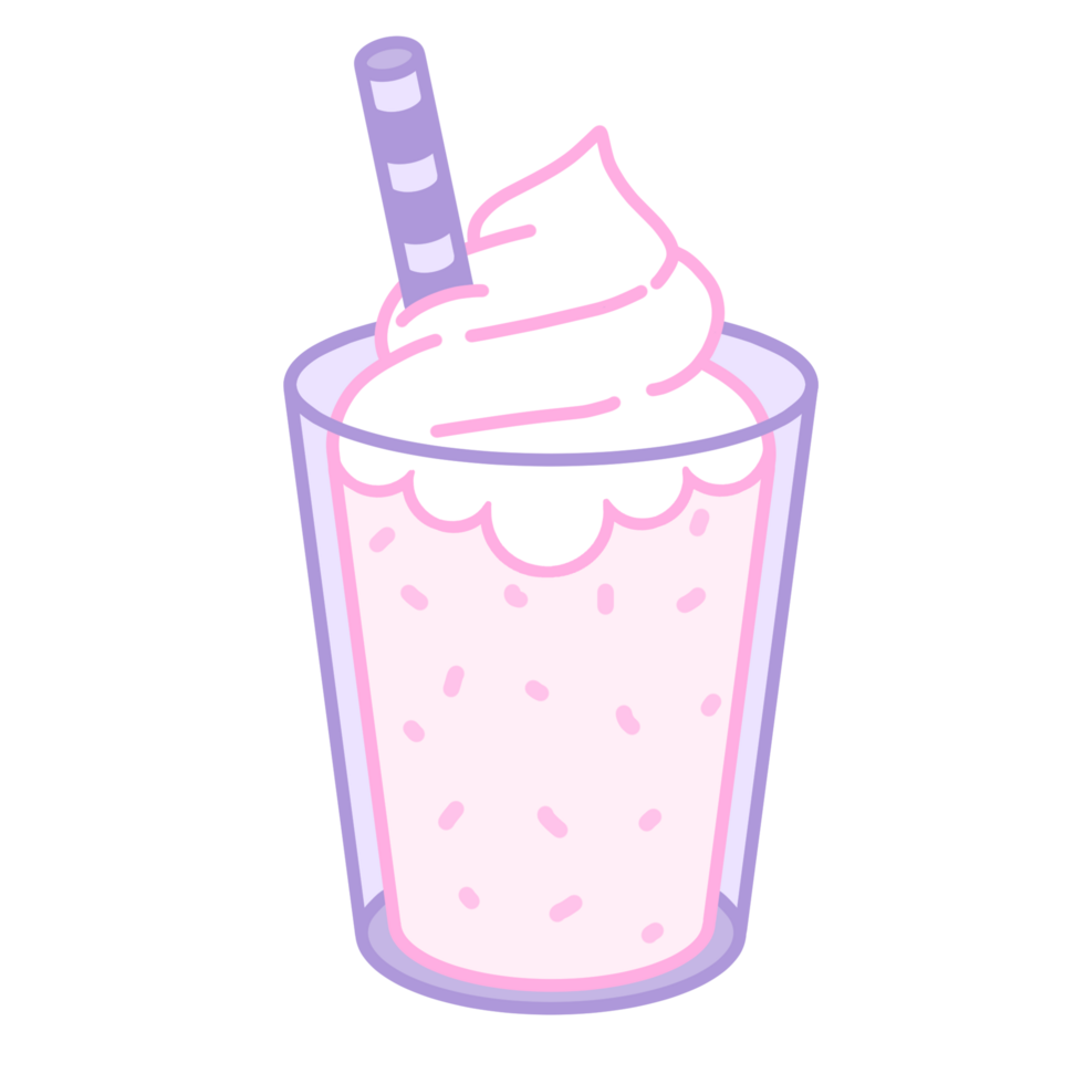 A glass of strawberry milkshake illustration png