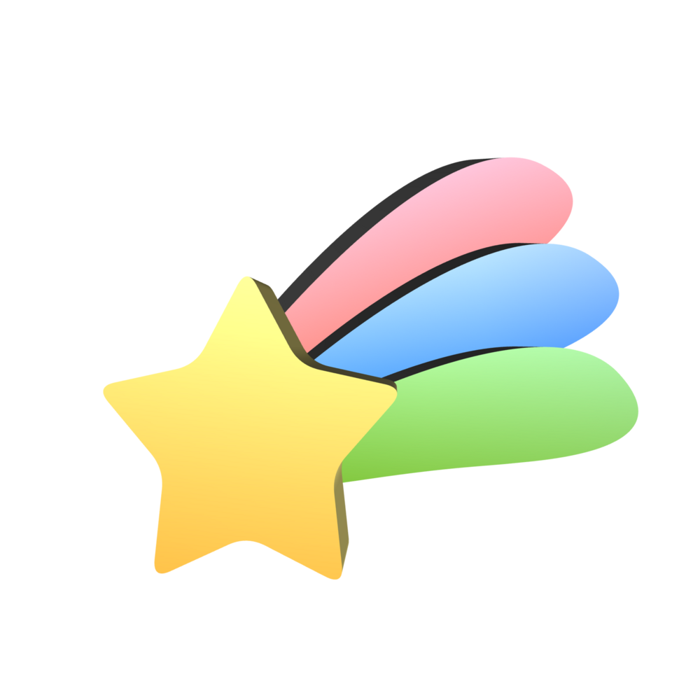 3d shooting star png
