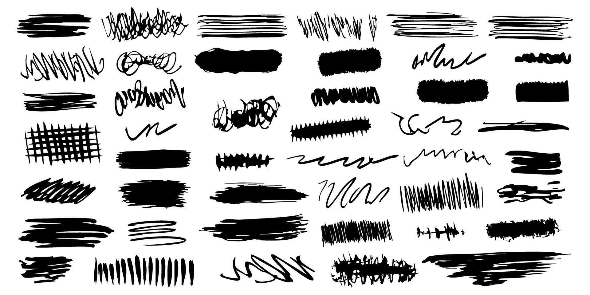 Abstract Scribble And Doodle Set. Creative Expression And Design Elements Collection. Isolated Illustration vector