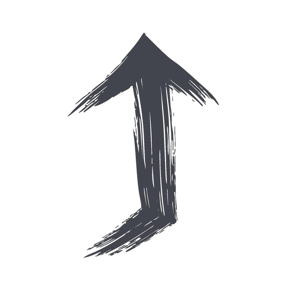 Upward Brush Stroke Arrow. Symbol Of Progress And Direction. Isolated Illustration vector