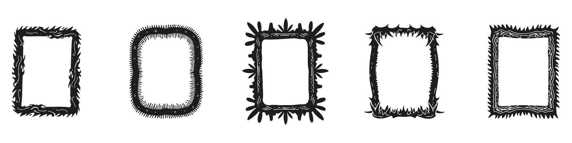 Decorative Ornate Frame Set. Artistic Border Designs For Creative Projects Collection. Isolated Illustration vector