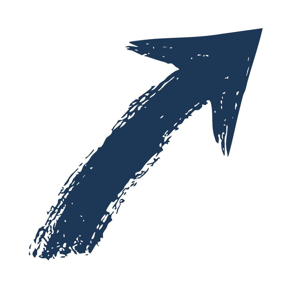 Grunge Style Upward Arrow. Symbol Of Progress And Direction. vector