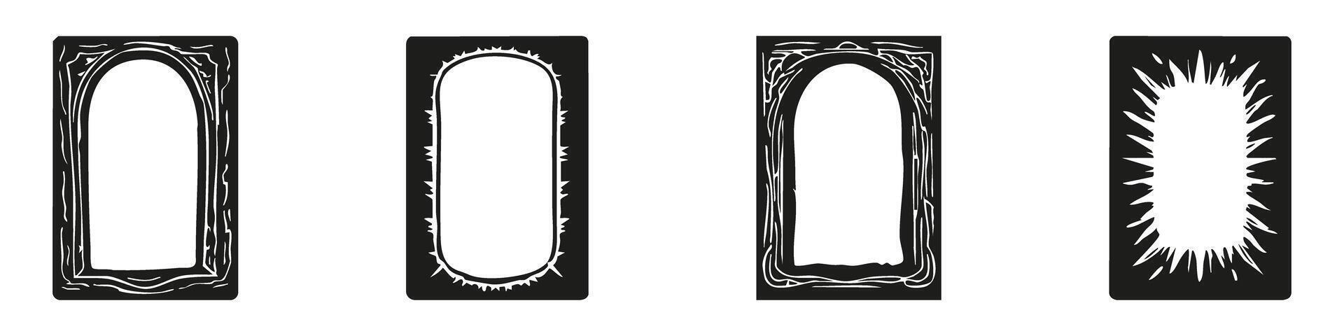 Decorative Frame Design Set. Artistic Borders For Creative Projects Collection. Isolated Illustration vector