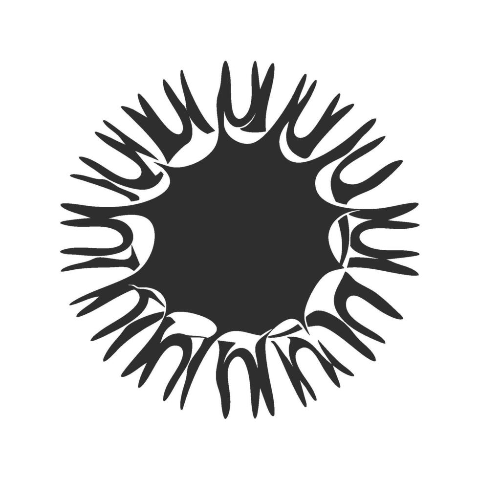 Abstract Circular Pattern Silhouette Illustration. Organic Design With Radial Symmetry Isolated Illustration vector