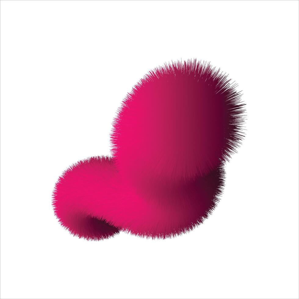Abstract fluffy magenta blob-like shape on a white background. vector