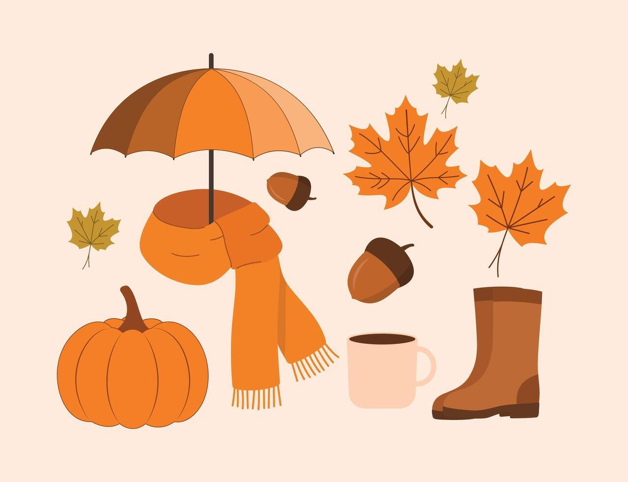 Autumn season set vector