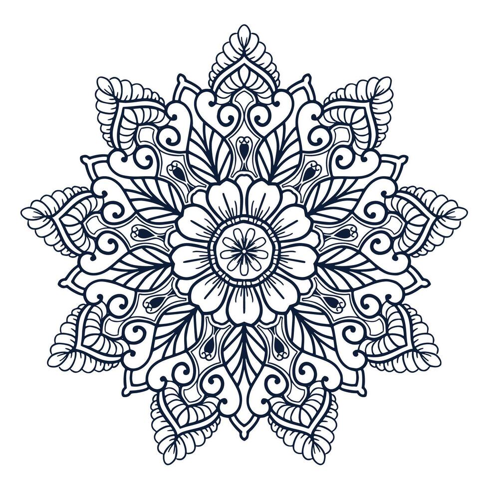 Decorative artistic mandala floral on white background vector