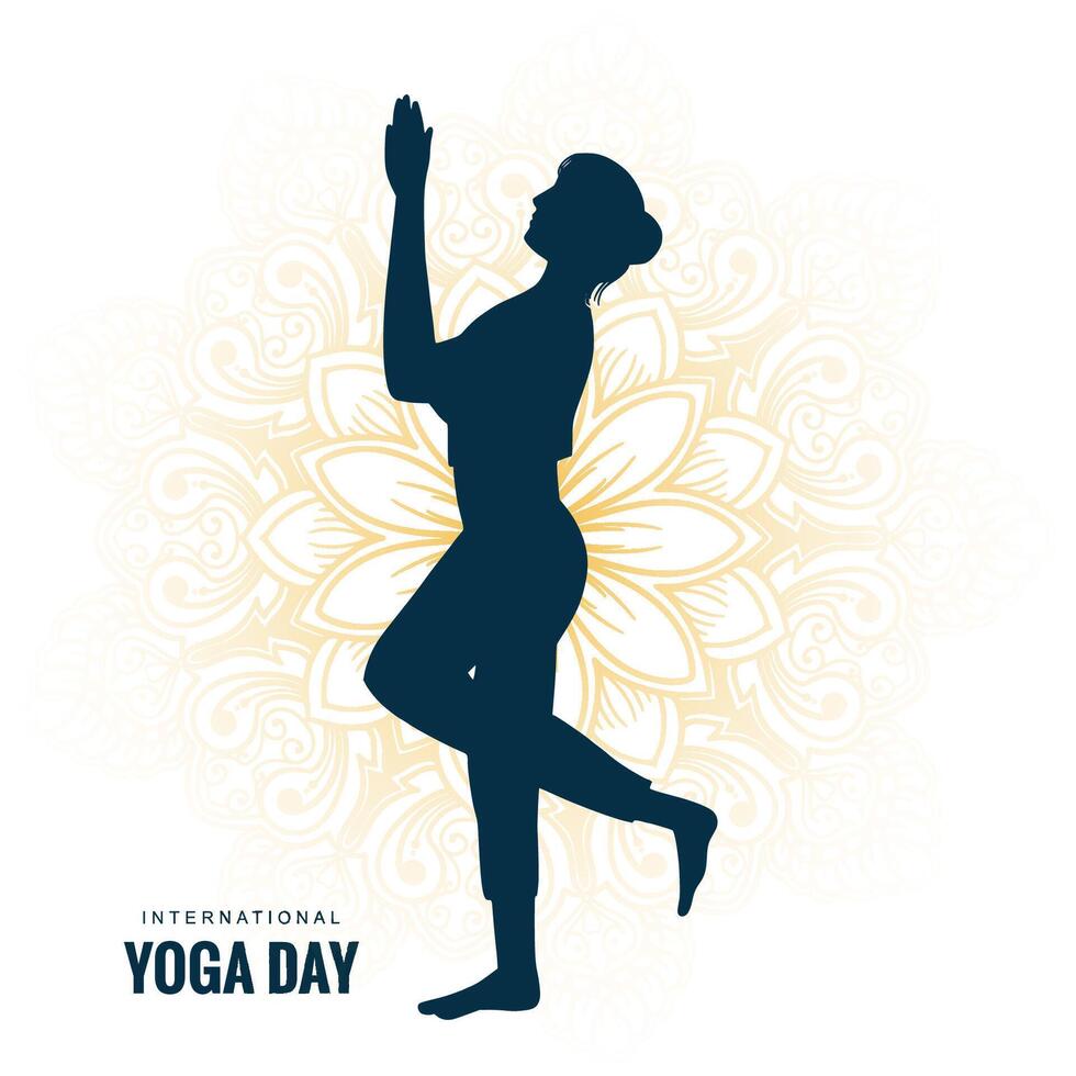 21st june yoga day card design vector