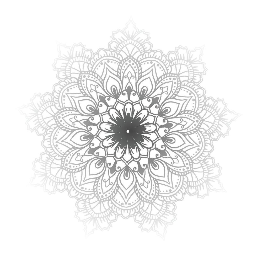 Decorative gray mandala on white vector