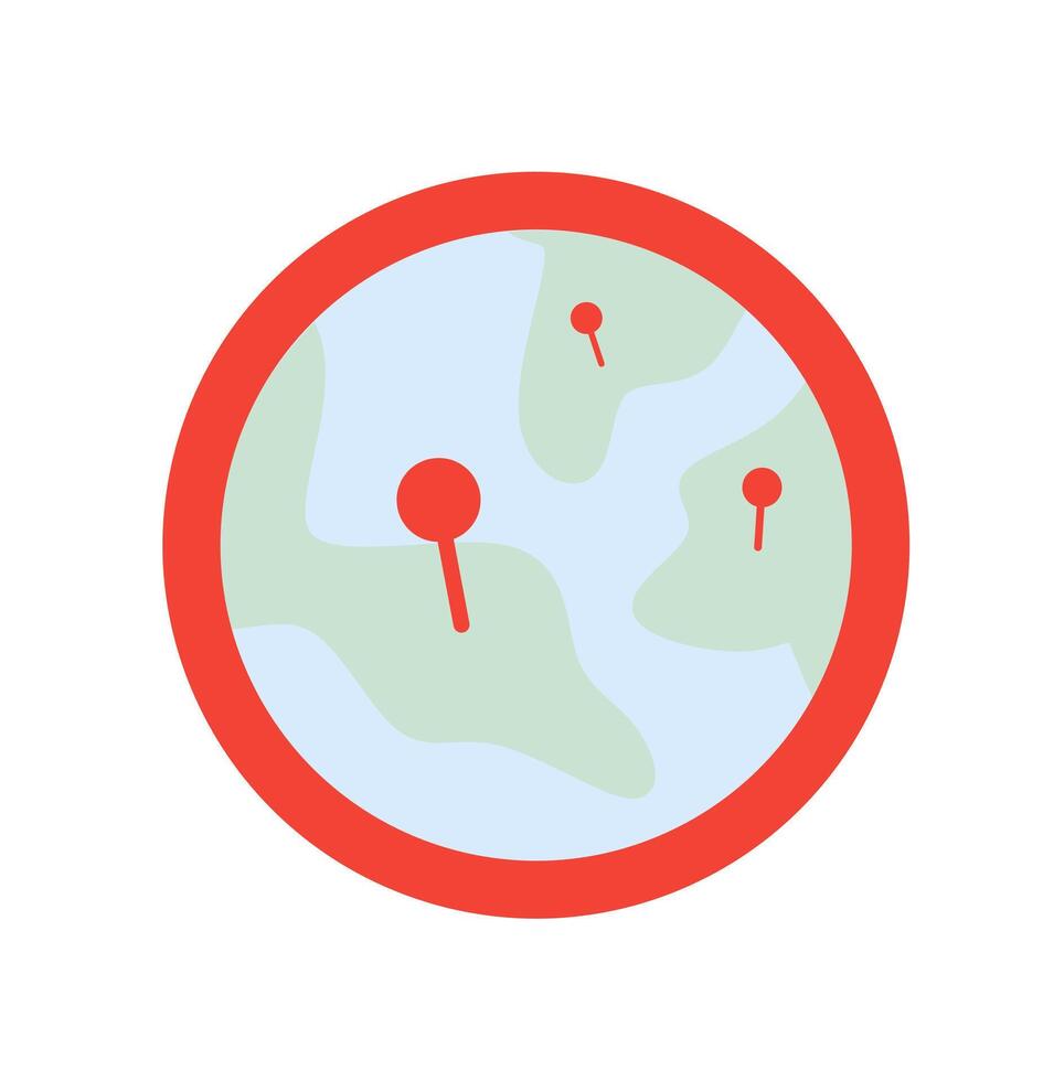 Map and GPS icon set for accurate navigation design needs. vector