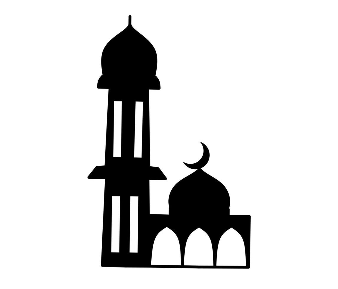 simple black icons of mosque vector
