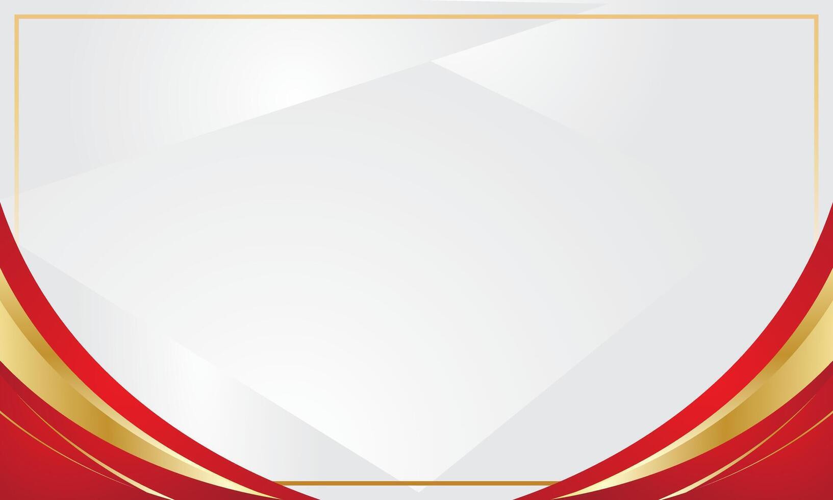 Luxury white certificate background with gold red lines vector