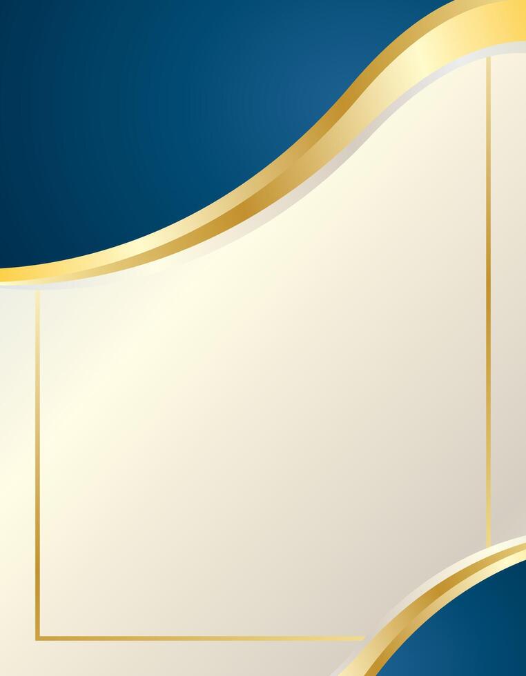 Modern simple certificate blue gold luxury background vector