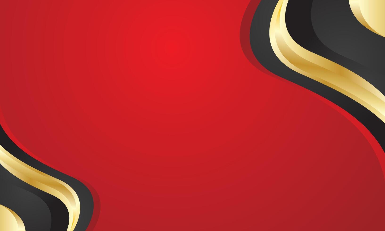 Red gold wave abstract certificate background vector