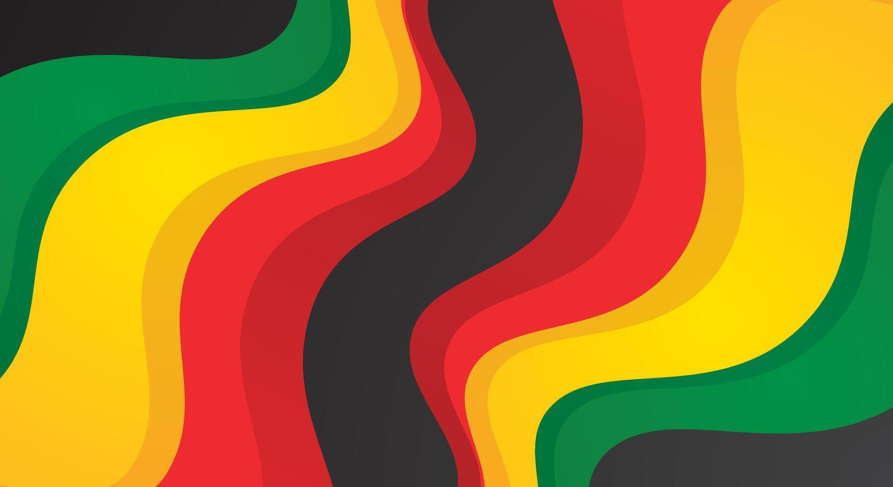 Wave red yellow green abstract background vector