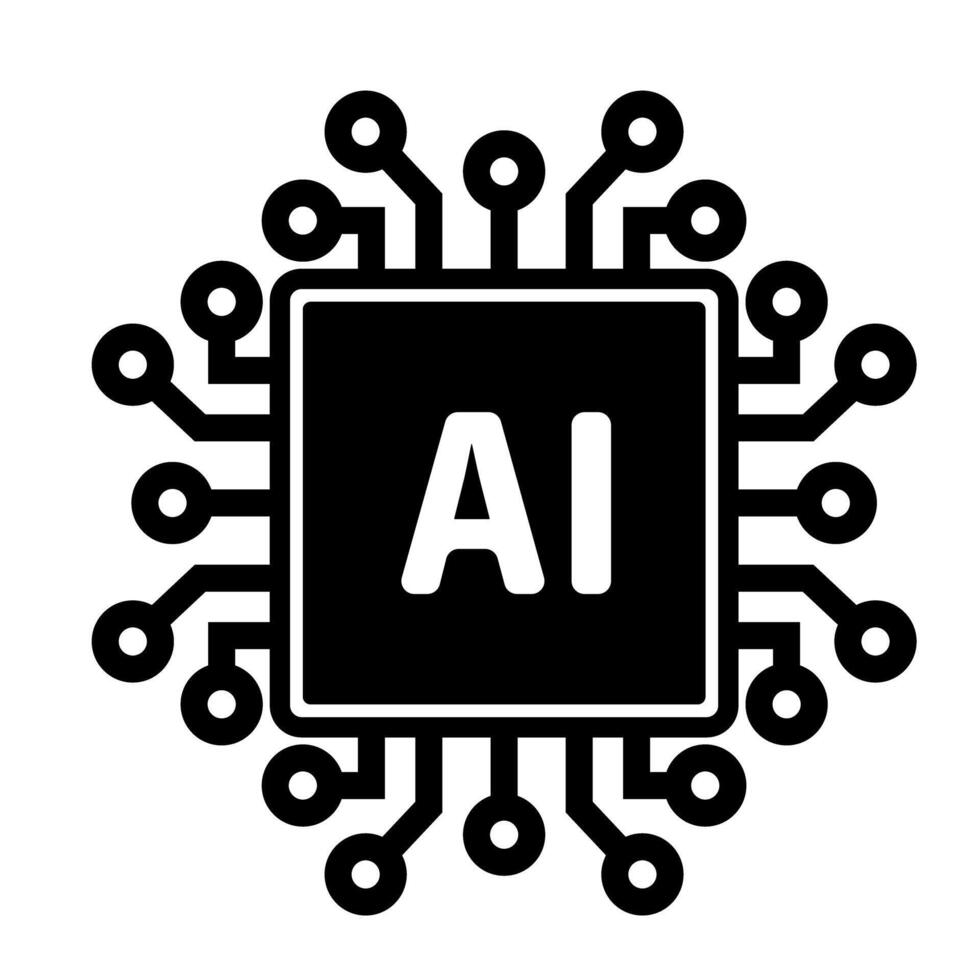 AI-based semiconductor icon. illustration vector