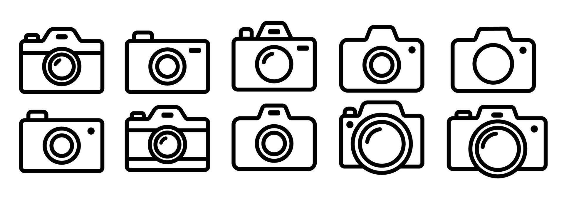 Camera line icon, photo snap camera line art symbol. illustration vector