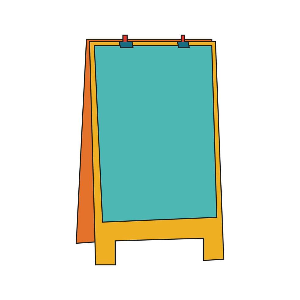 Illustration stand sign board retro unique design with outline vector
