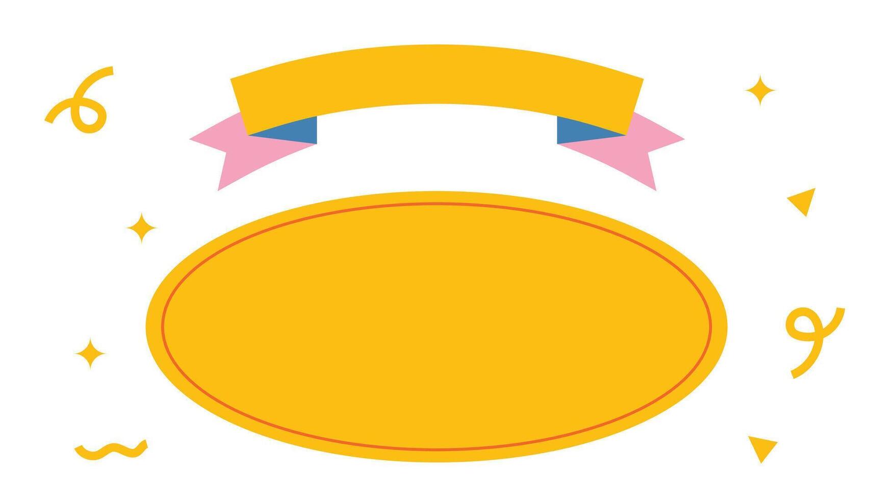 Design template ribbon gold retro vector