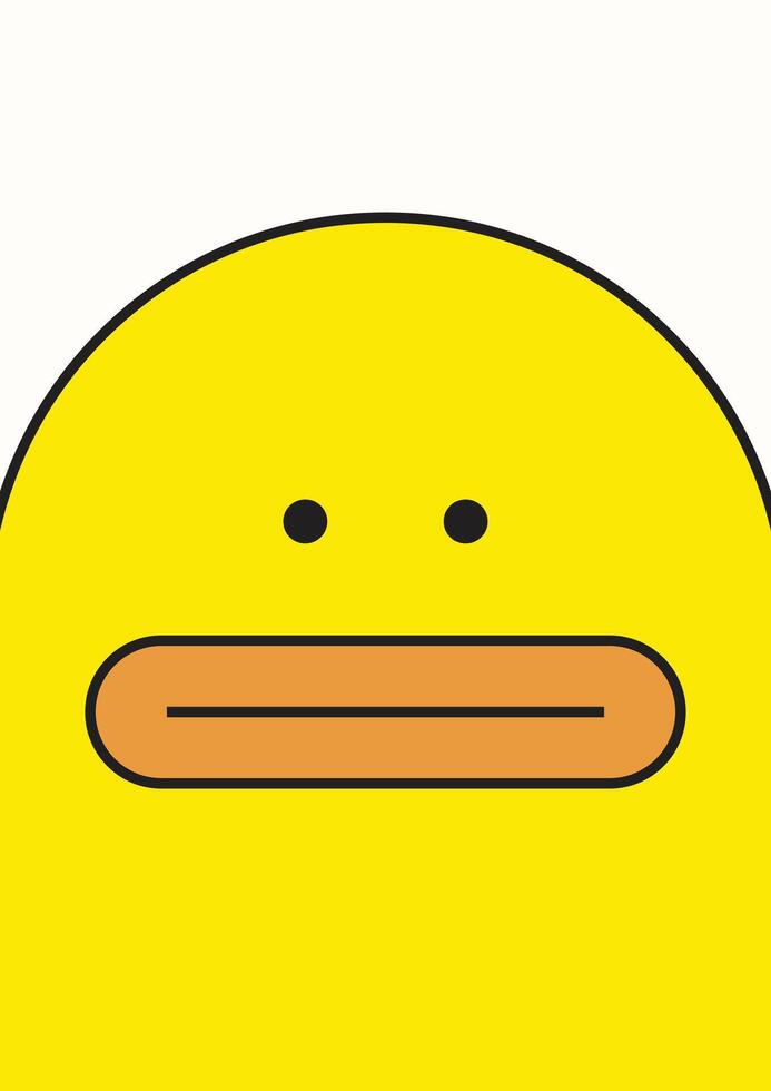 Illustration duck cartoon poster unique design vector