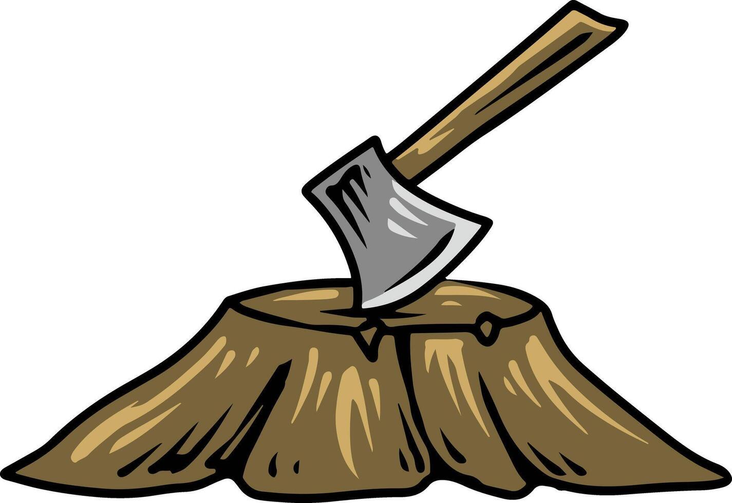 Axe in Tree Stump vector