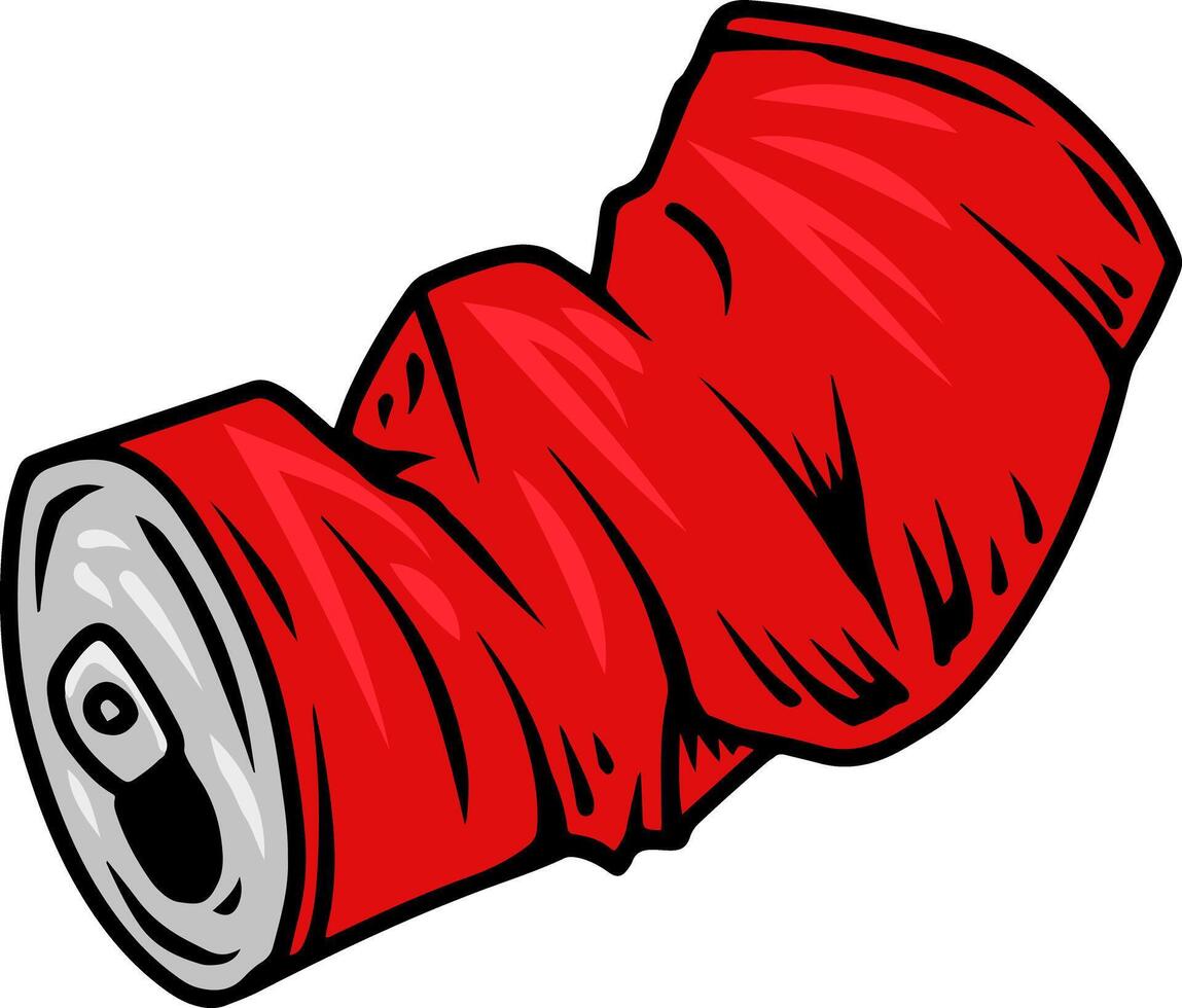Cartoon crushed red soda can vector