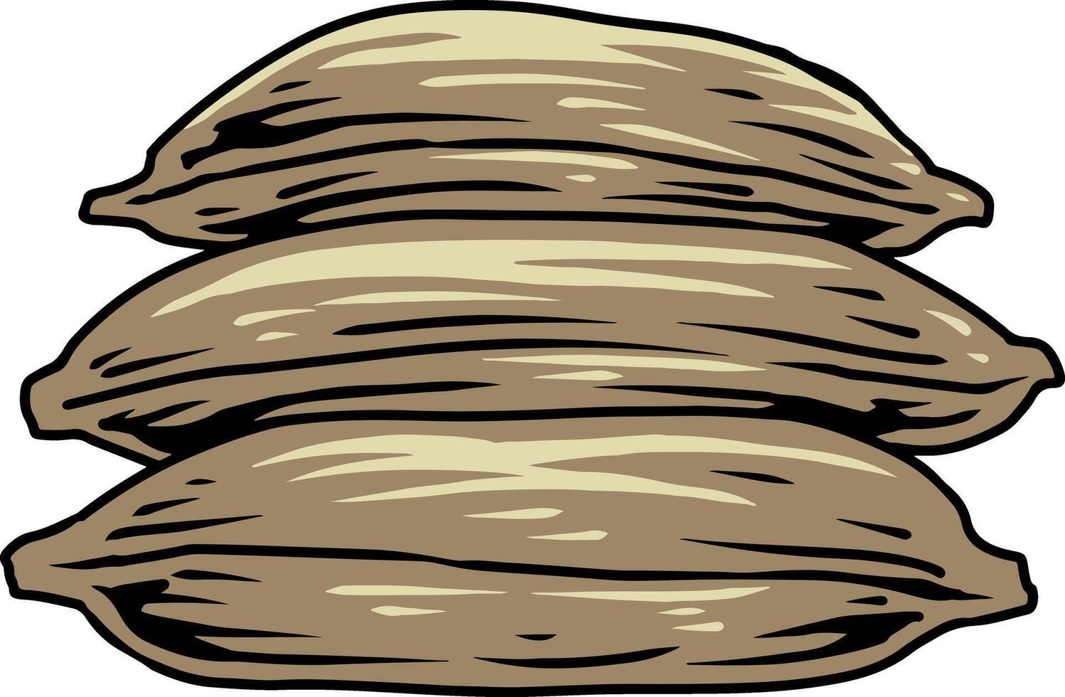 Cartoon-style compost sacks stacked in pile vector