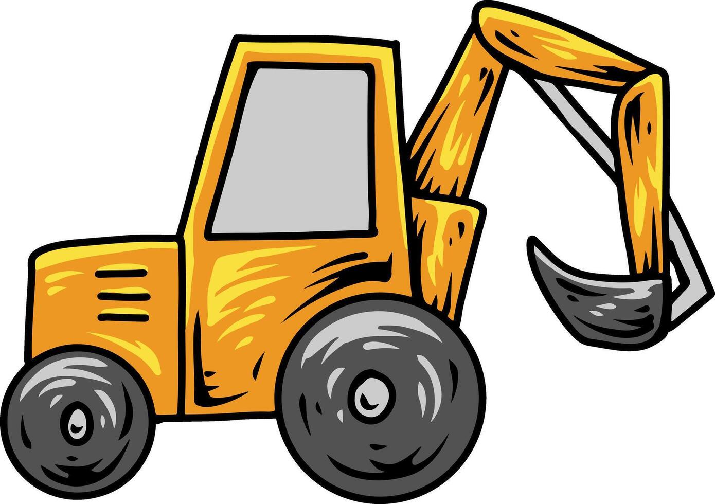 Cartoon backhoe loader illustration vector