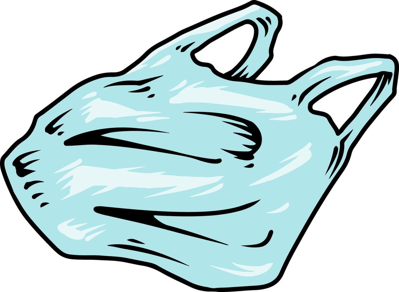 Cartoon plastic shopping bag vector
