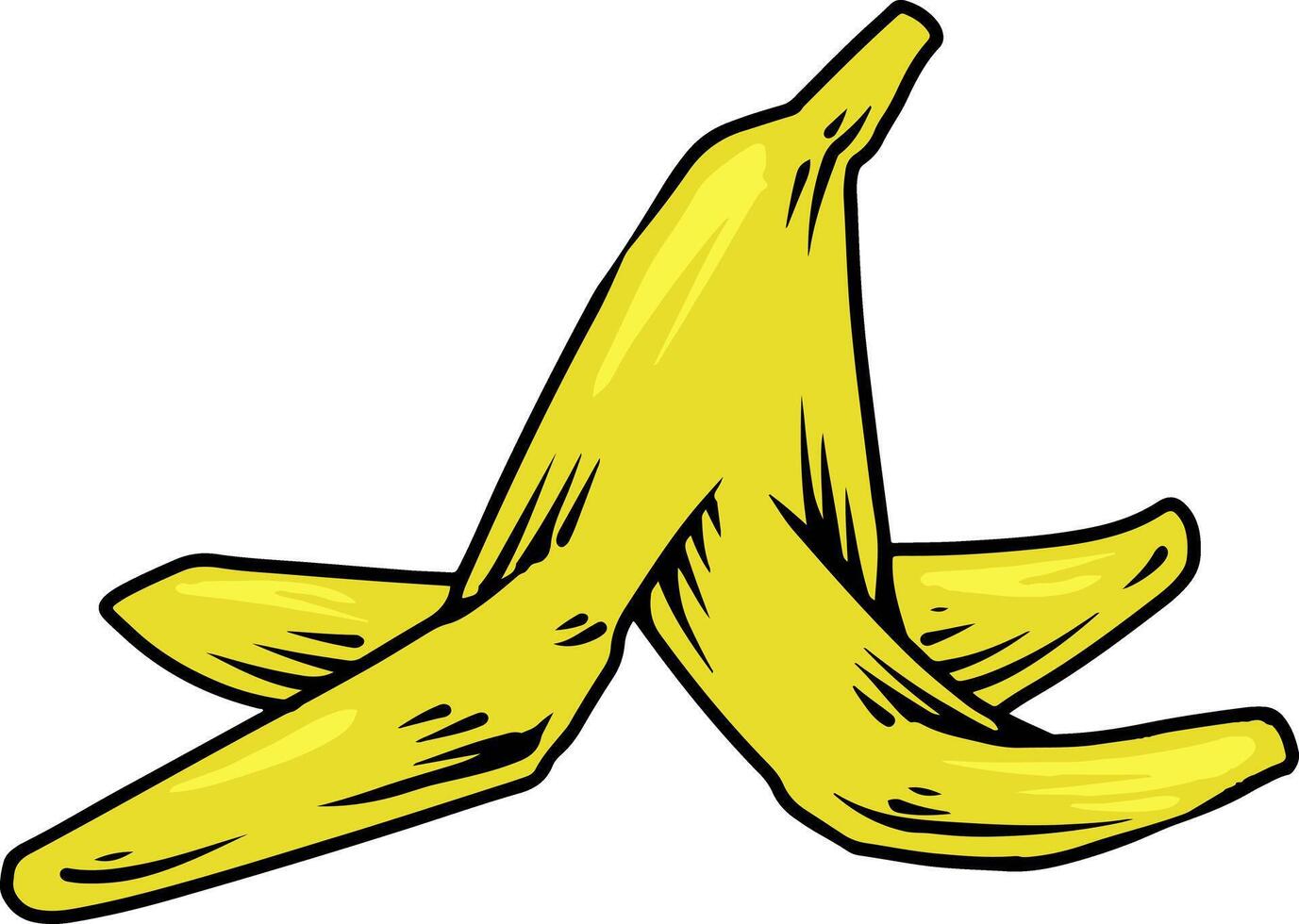 Cartoon banana peel waste vector