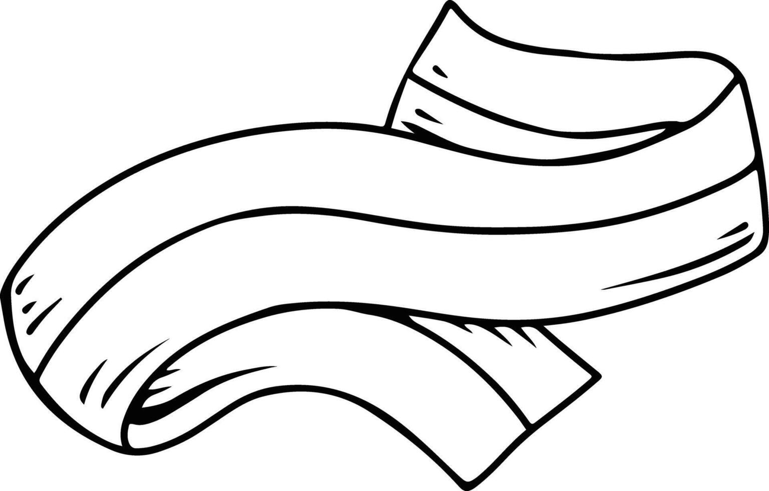 Waving Red and White Ribbon Indonesia Independence Day Line Art Illustration vector