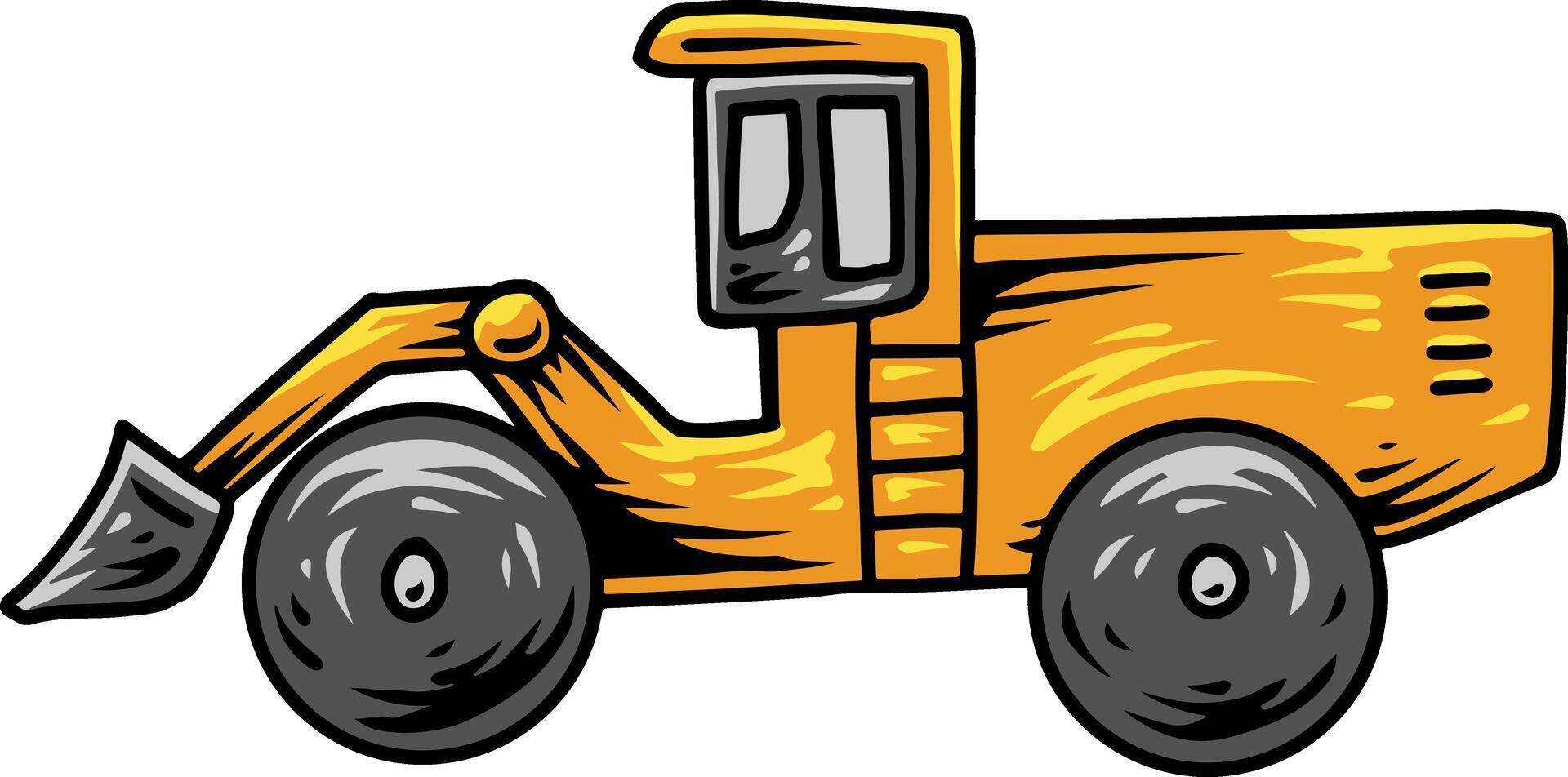 Cartoon front loader construction vehicle illustration vector