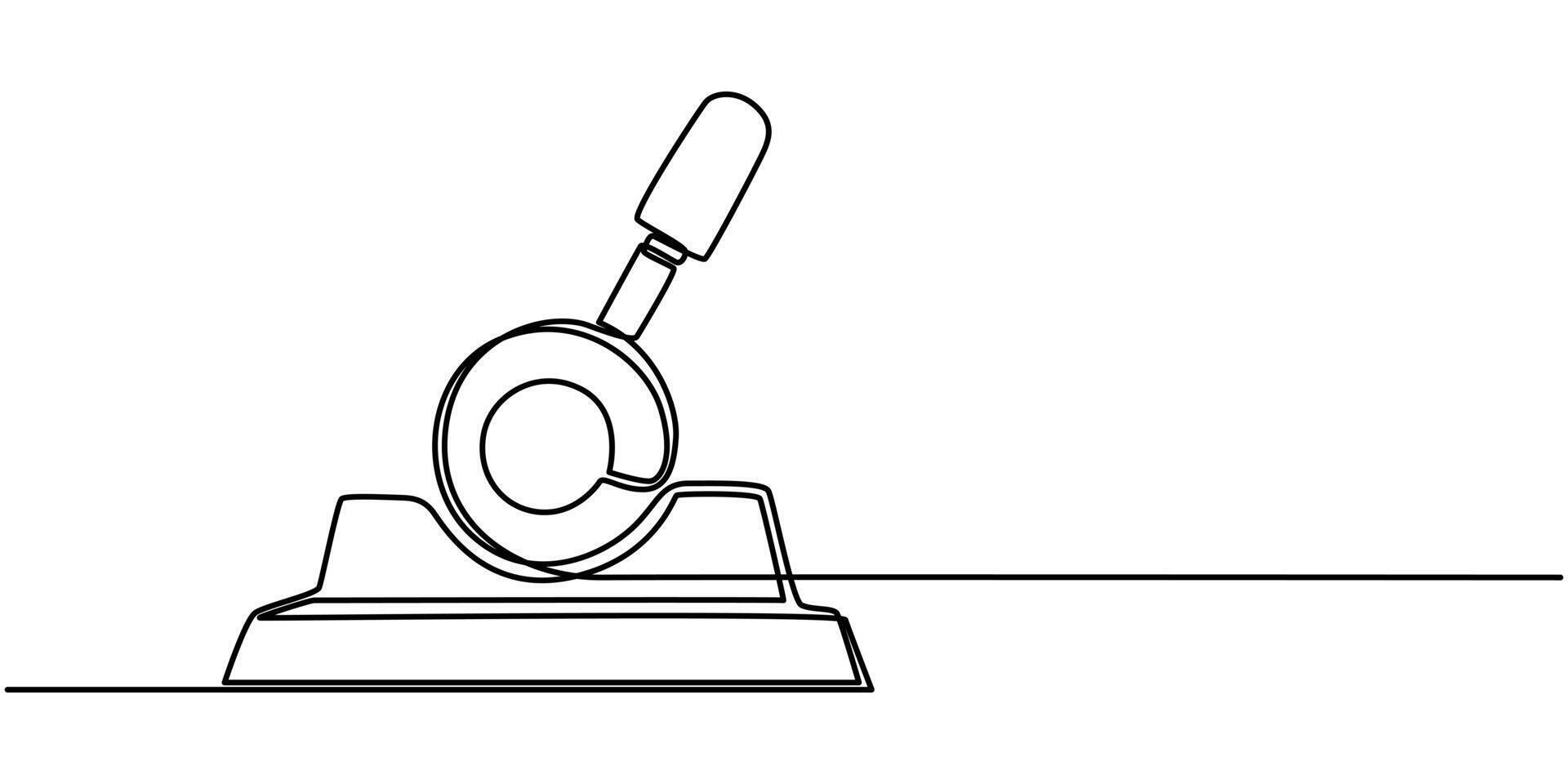 Continuous one line drawing, Lever icon isolated on white background vector