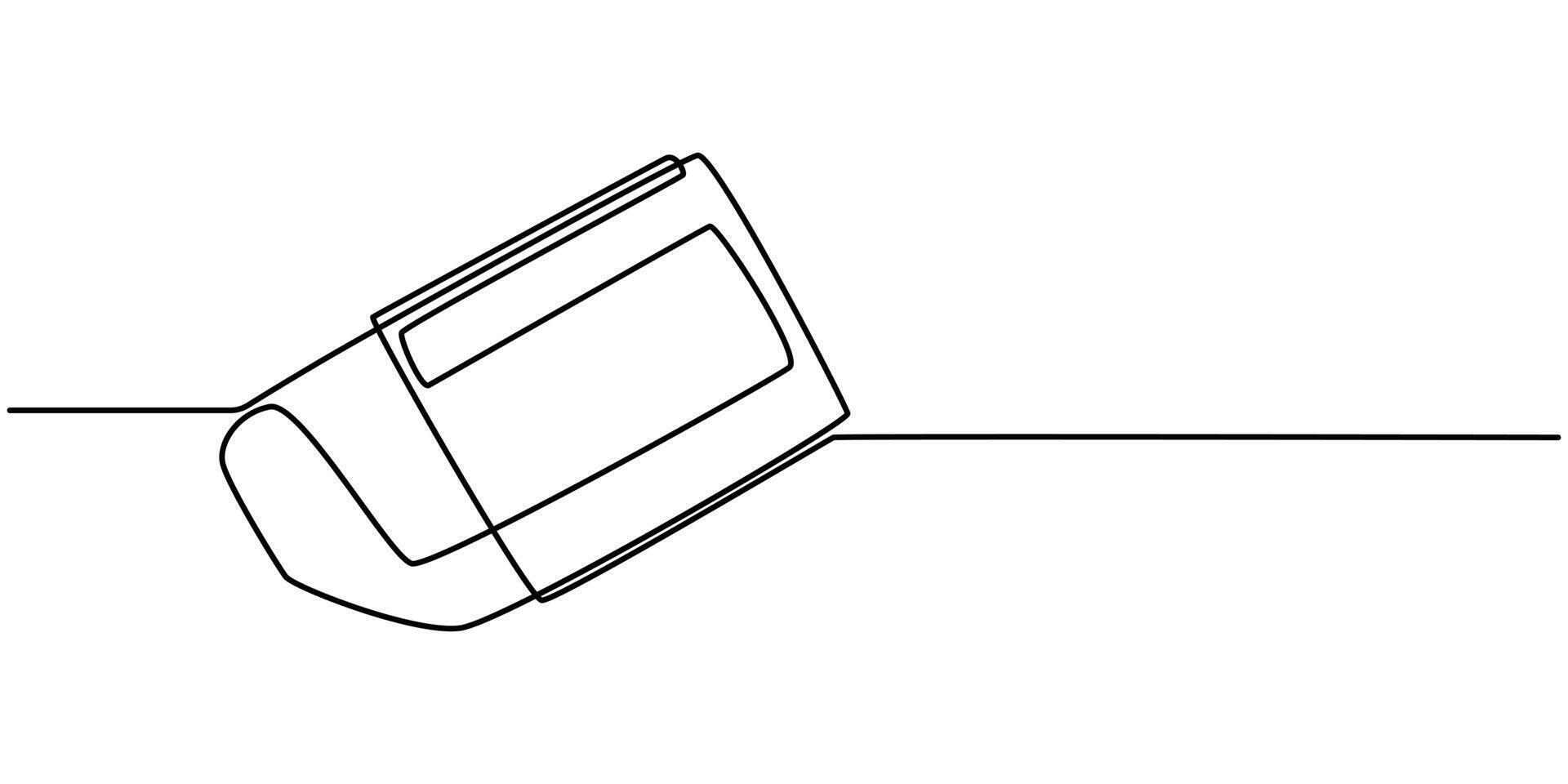continuous one line drawing illustration of Eraser removing mistakes and fixing errors black and white drawing For children to learn to color according to the picture. vector