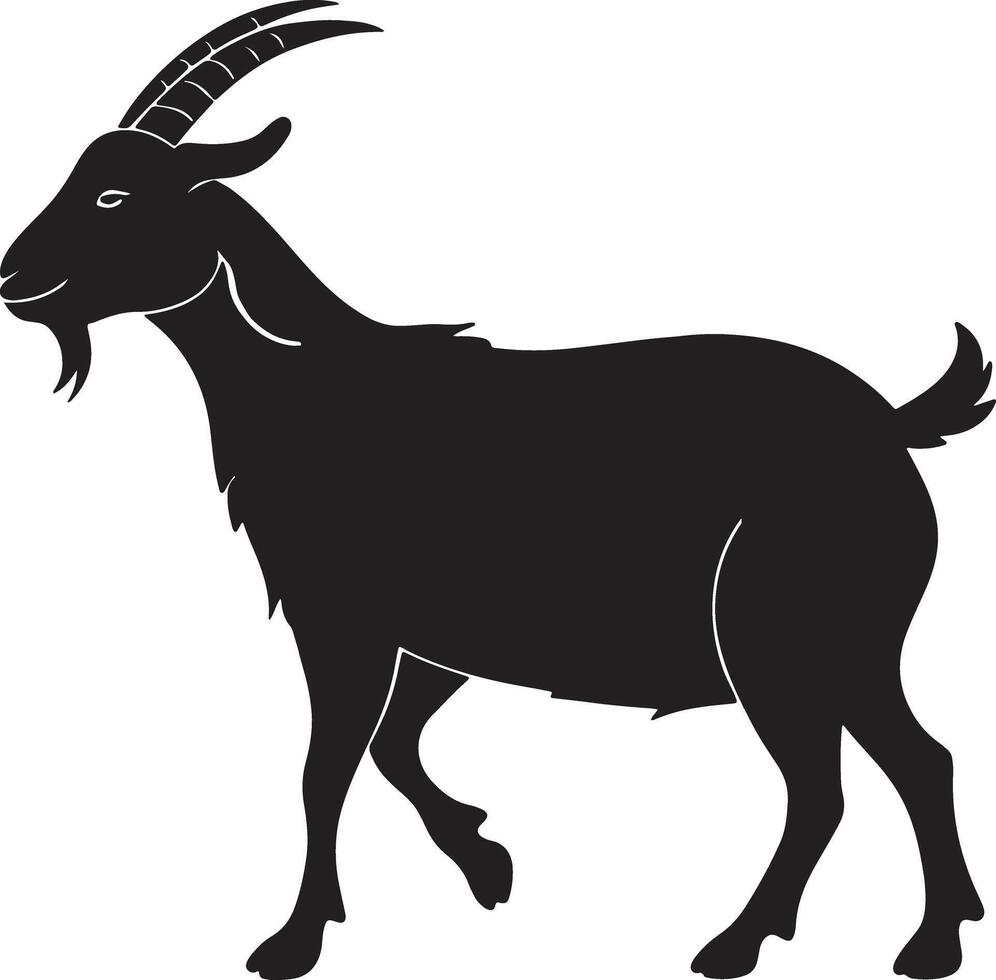 Goat Silhouette with Artistic Zentangle Inspired Pattern vector