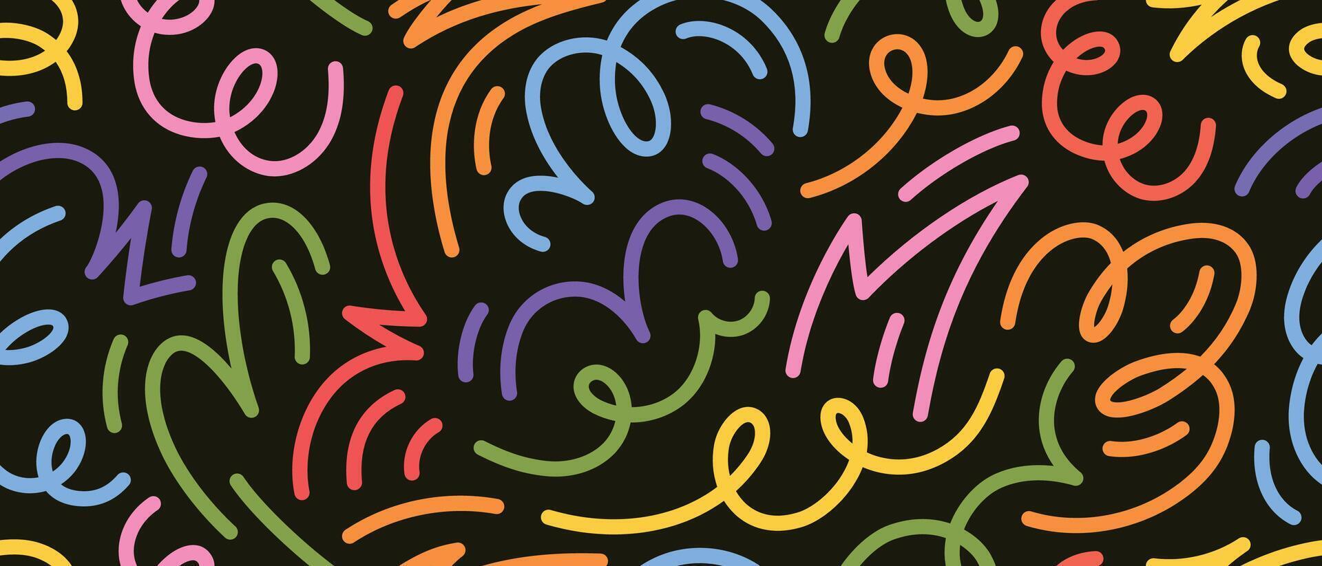 Seamless wavy stripes pattern in vibrant rainbow tones. Trendy abstract backdrop for fabric, kids products, packaging, and branding vector