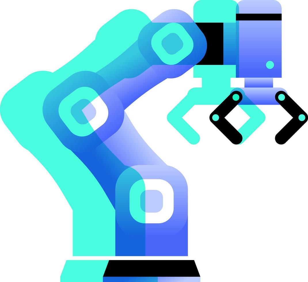 Cobot robot arm Digital twins virtual twin vector