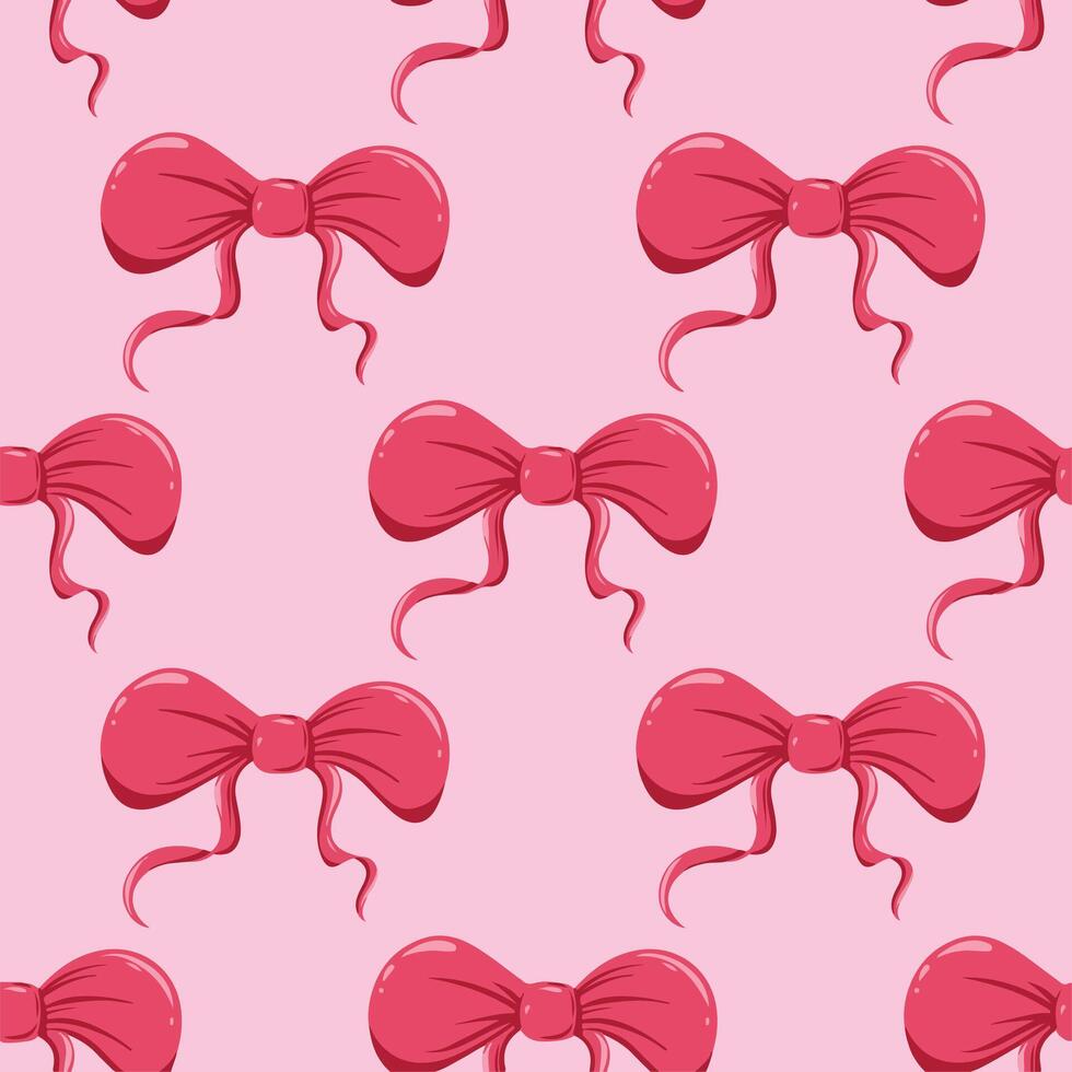 seamless pattern with pink ribbon illustration vector