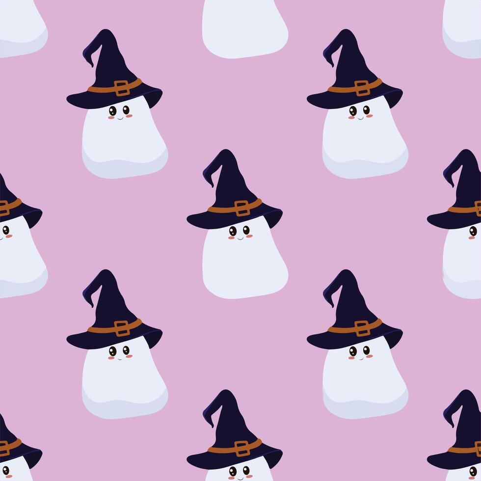 ghost halloween seamless pattern illustration art vector