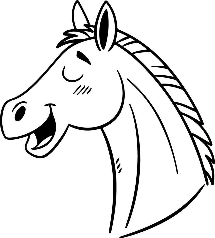 Etched silhouette of horse in profile with texture strokes and bold black fill, styled for engraved and classic art looks vector