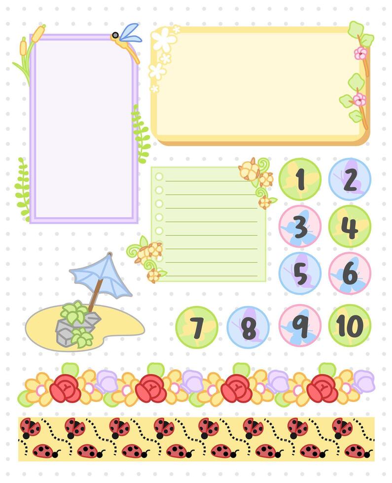 hand drawn bullet frame for journal and note design vector