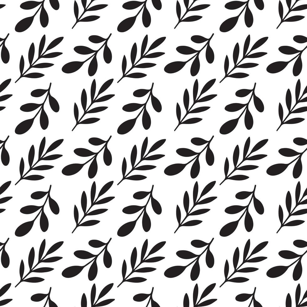 Elegant Black and White Leaf Pattern for Modern Design vector