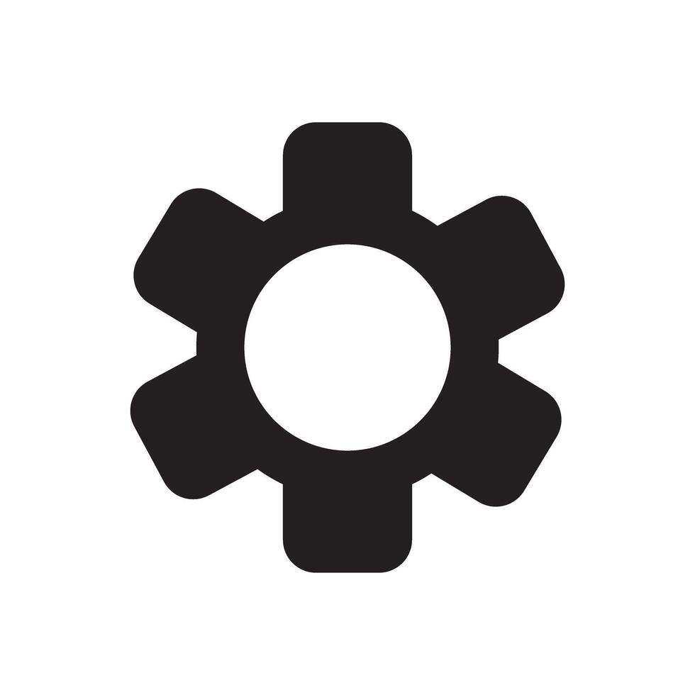Minimalist Gear Icon for System Settings and Digital Configuration vector