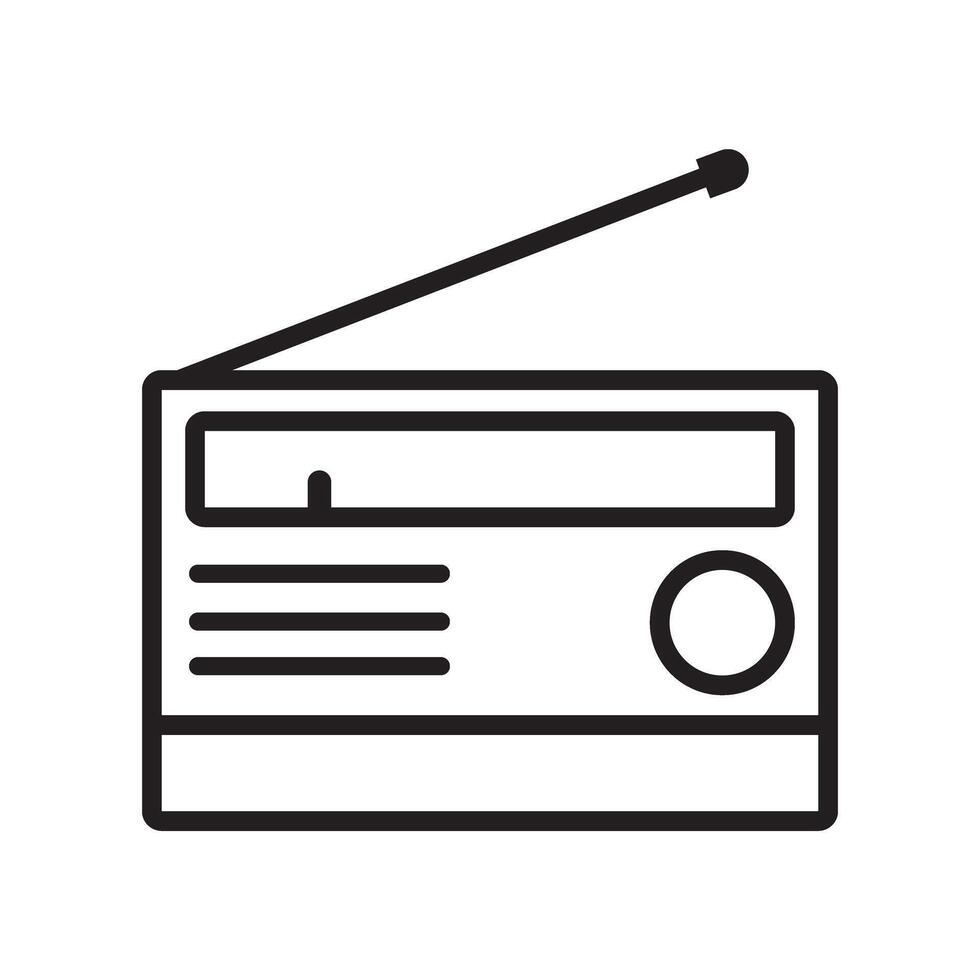 radio thin line icon vector
