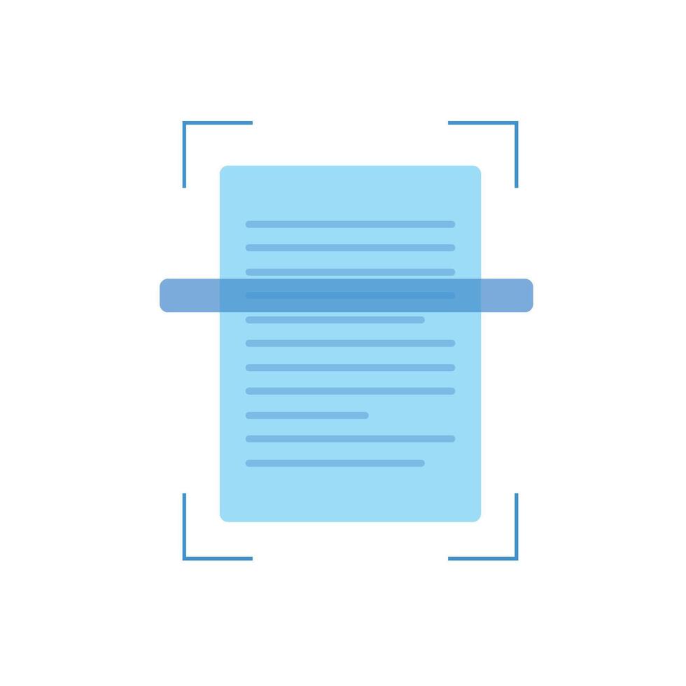 Document scanner icon. Digital scanner. Scanning text. Icon for mobile app. vector