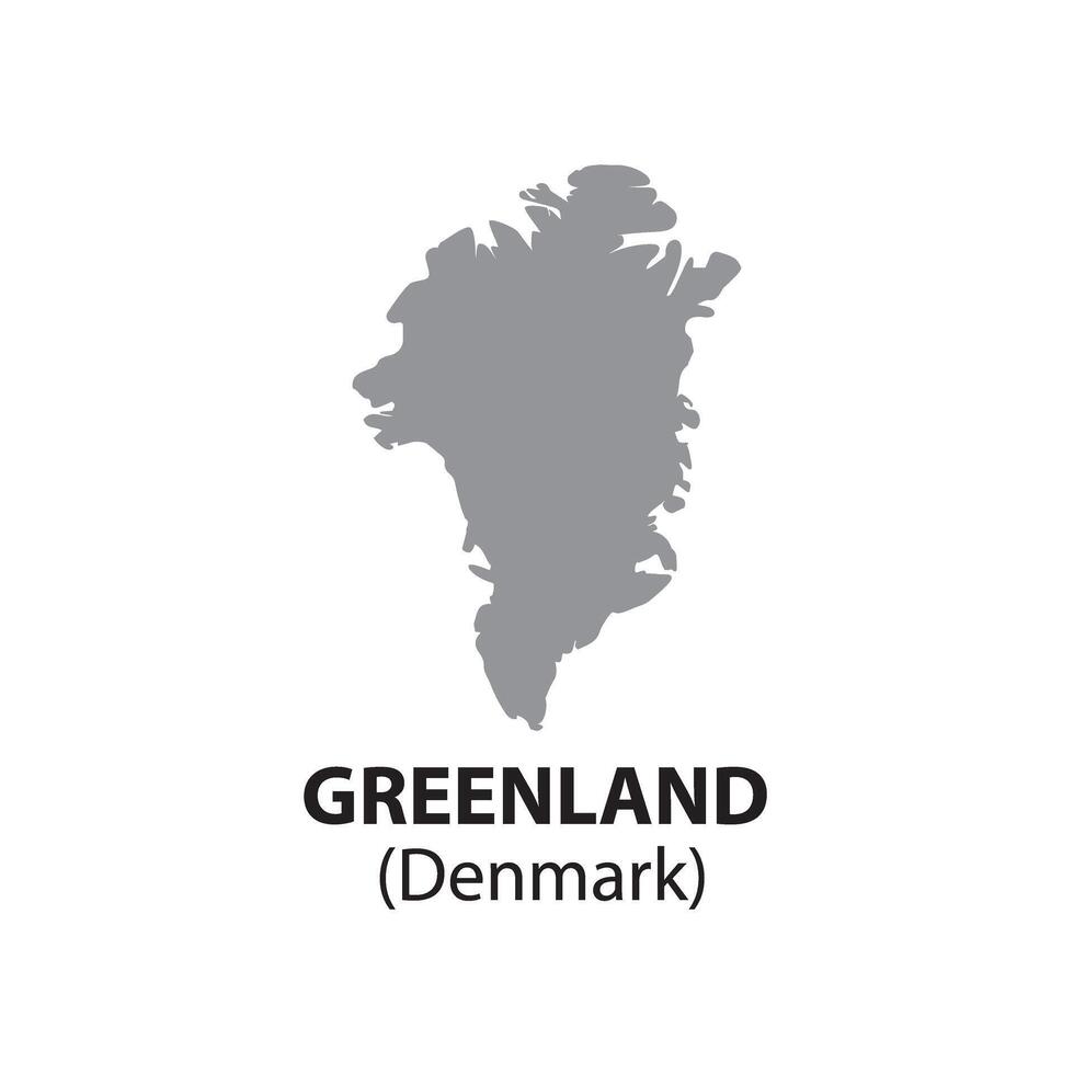 High resolution transparent map of Greenland Denmark vector