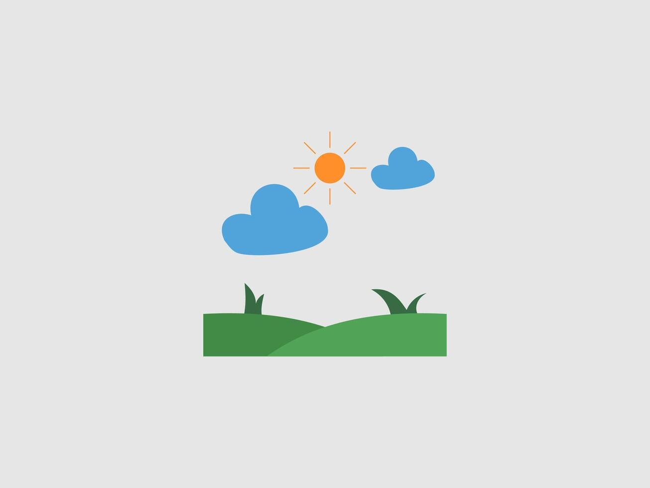 A colorful illustration depicting a peaceful outdoor scene with green hills vector