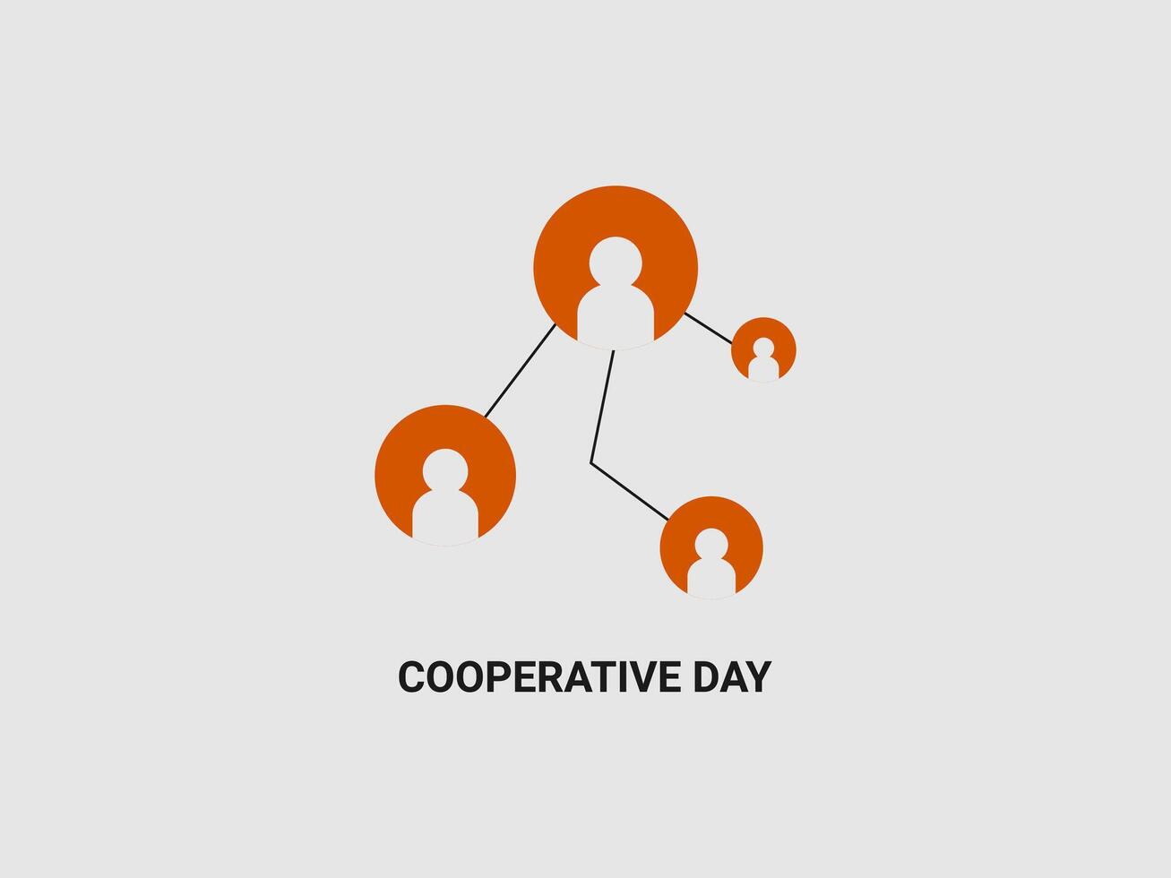 A network icon depicting several human figures within orange circles vector