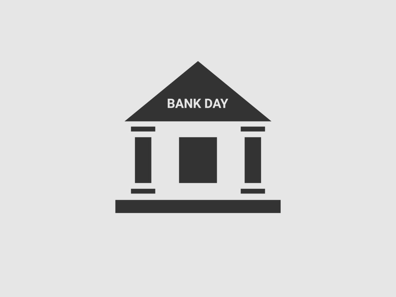A simple black silhouette icon of a bank building with classical columns vector